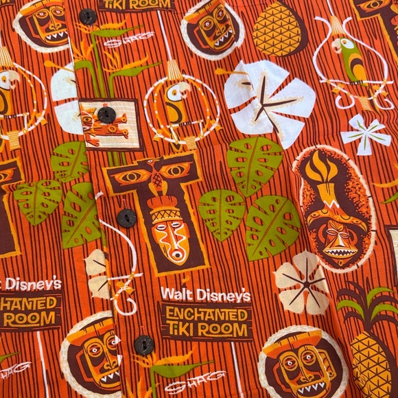 Disney Parks Orange Patterned Shirt Walt Disney’s enchanted tiki room - Picture 4 of 4